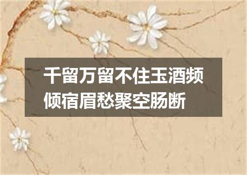 千留万留不住玉酒频倾宿眉愁聚空肠断