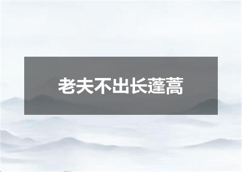 老夫不出长蓬蒿
