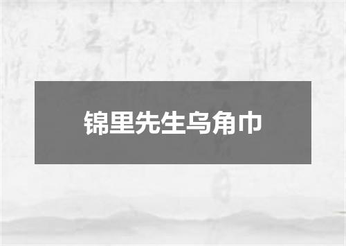 锦里先生乌角巾