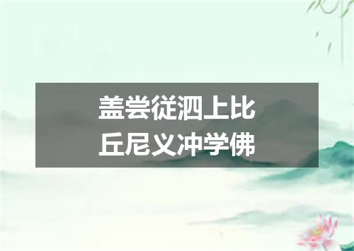 盖尝従泗上比丘尼义冲学佛