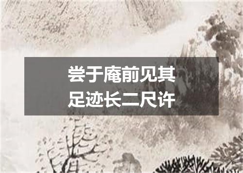 尝于庵前见其足迹长二尺许