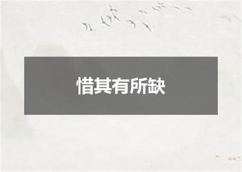 惜其有所缺