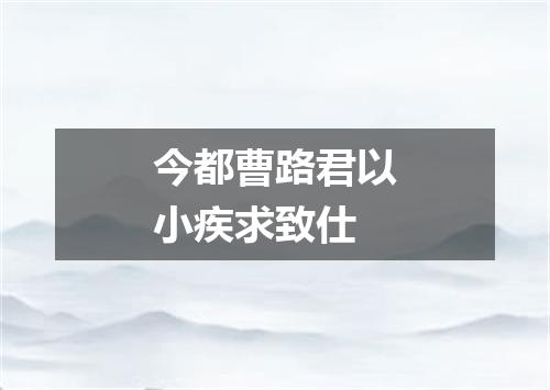 今都曹路君以小疾求致仕