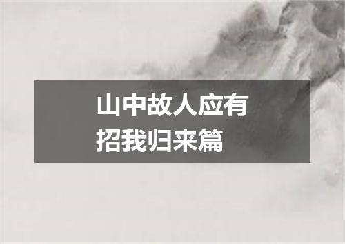 山中故人应有招我归来篇