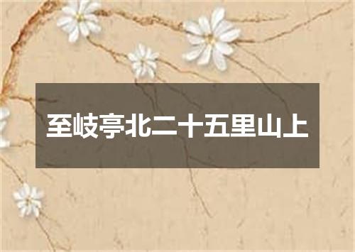 至岐亭北二十五里山上