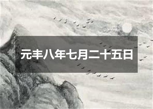 元丰八年七月二十五日