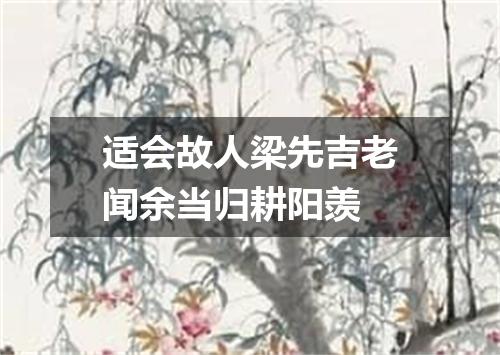 适会故人梁先吉老闻余当归耕阳羡