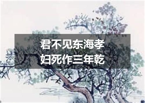 君不见东海孝妇死作三年乾