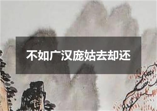 不如广汉庞姑去却还