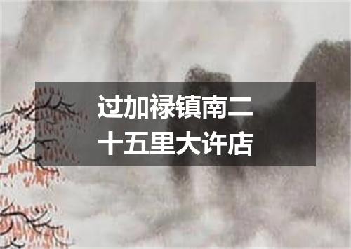 过加禄镇南二十五里大许店