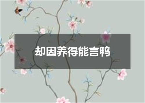 却因养得能言鸭