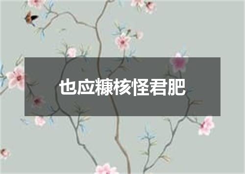 也应糠核怪君肥