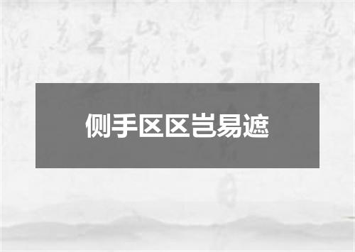 侧手区区岂易遮