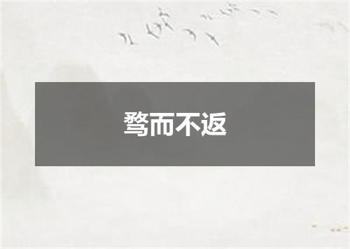骛而不返