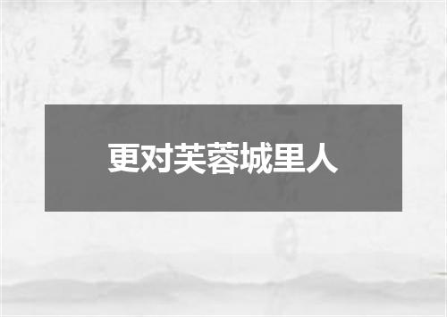 更对芙蓉城里人