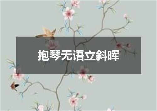 抱琴无语立斜晖
