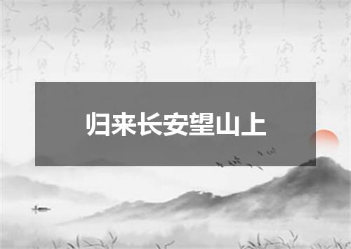 归来长安望山上