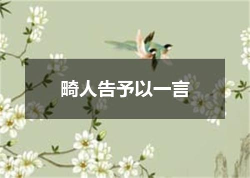 畸人告予以一言
