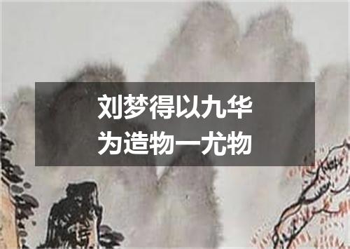 刘梦得以九华为造物一尤物