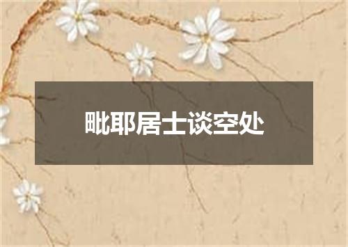 毗耶居士谈空处