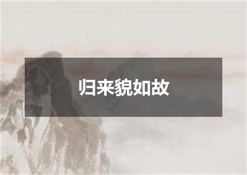 归来貌如故