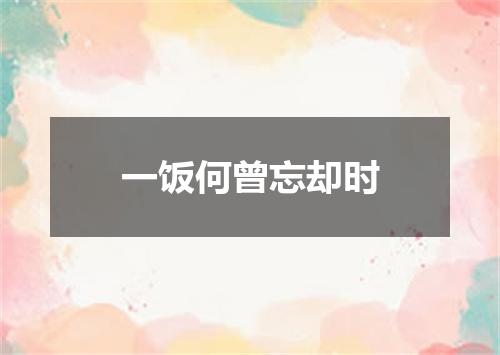 一饭何曾忘却时