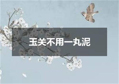 玉关不用一丸泥