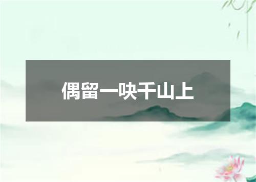 偶留一吷千山上