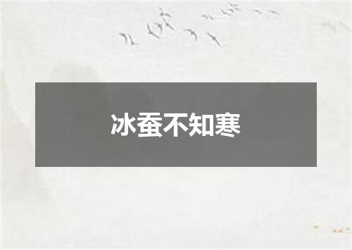 冰蚕不知寒