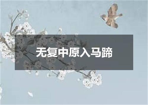无复中原入马蹄