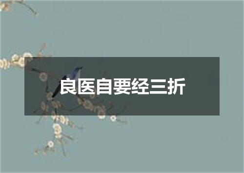 良医自要经三折