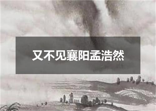 又不见襄阳孟浩然