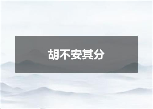 胡不安其分