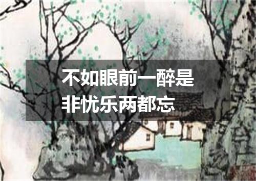 不如眼前一醉是非忧乐两都忘