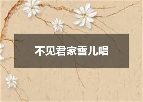 不见君家雪儿唱
