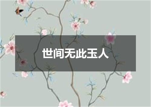 世间无此玉人