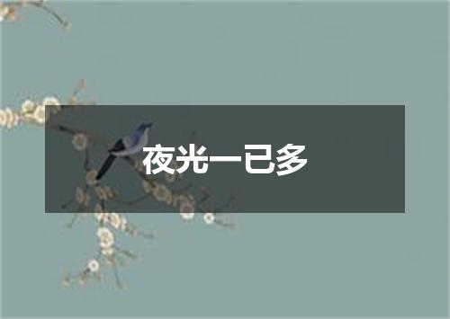 夜光一已多