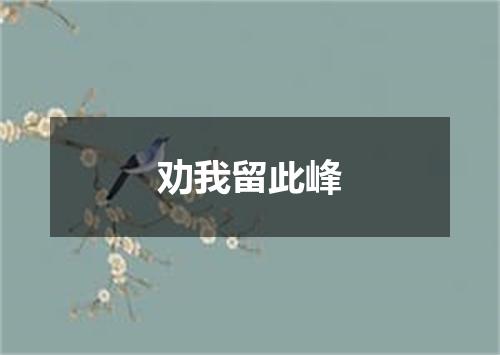 劝我留此峰