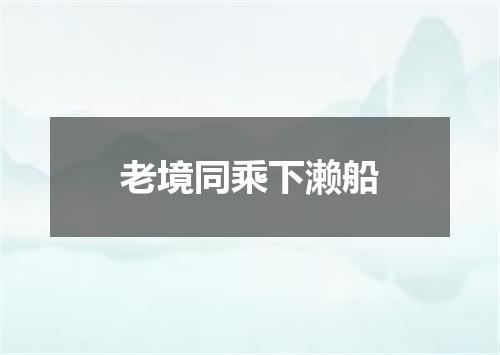 老境同乘下濑船