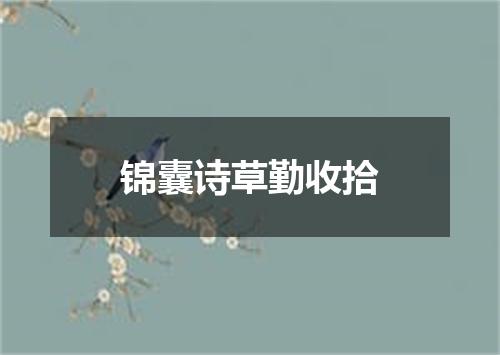 锦囊诗草勤收拾