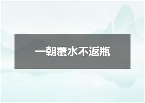 一朝覆水不返瓶