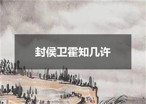 封侯卫霍知几许