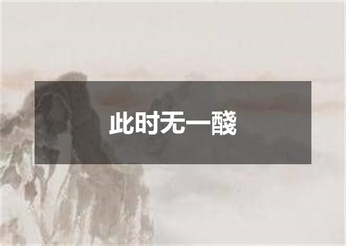 此时无一醆