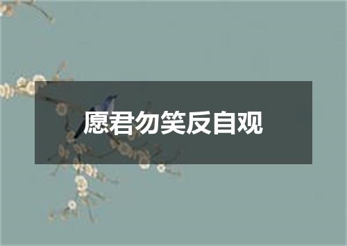 愿君勿笑反自观