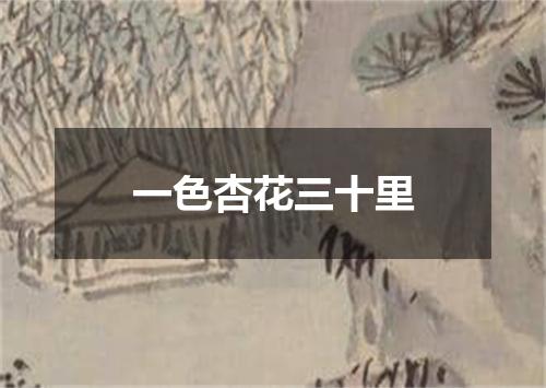 一色杏花三十里