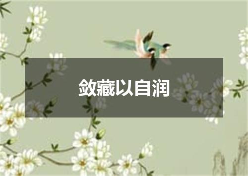 敛藏以自润