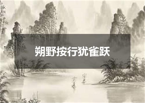朔野按行犹雀跃
