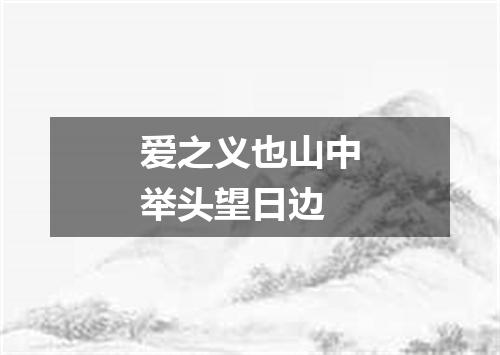 爱之义也山中举头望日边