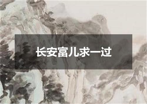 长安富儿求一过