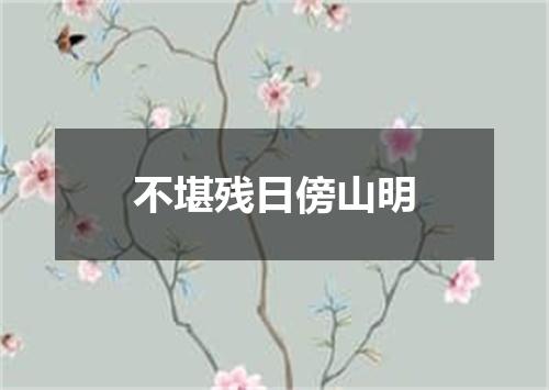不堪残日傍山明